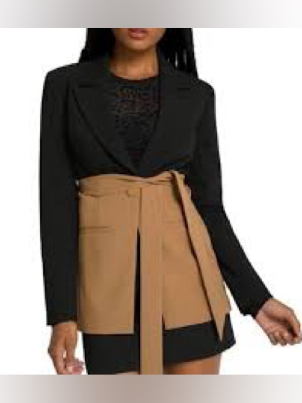 Good American Two Tone Cutout Blazer Jacket